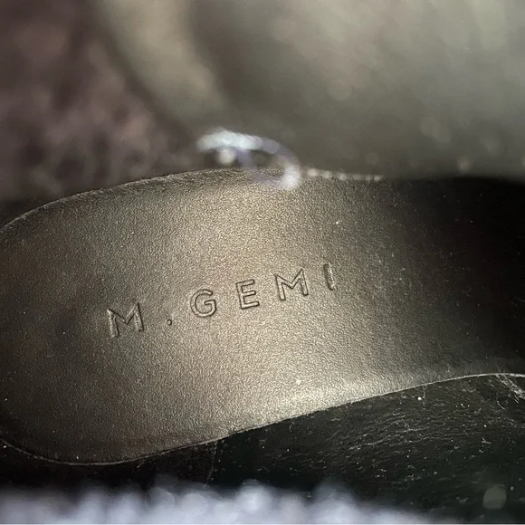 M.GEMI Navy Blue Nubuck Leather Lace Up Lug Sole GORPCORE Alpi Boot EUC Sz 37.5 - Picture 10 of 11